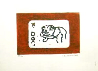 LINOLDRUCK X DOG BRAUN